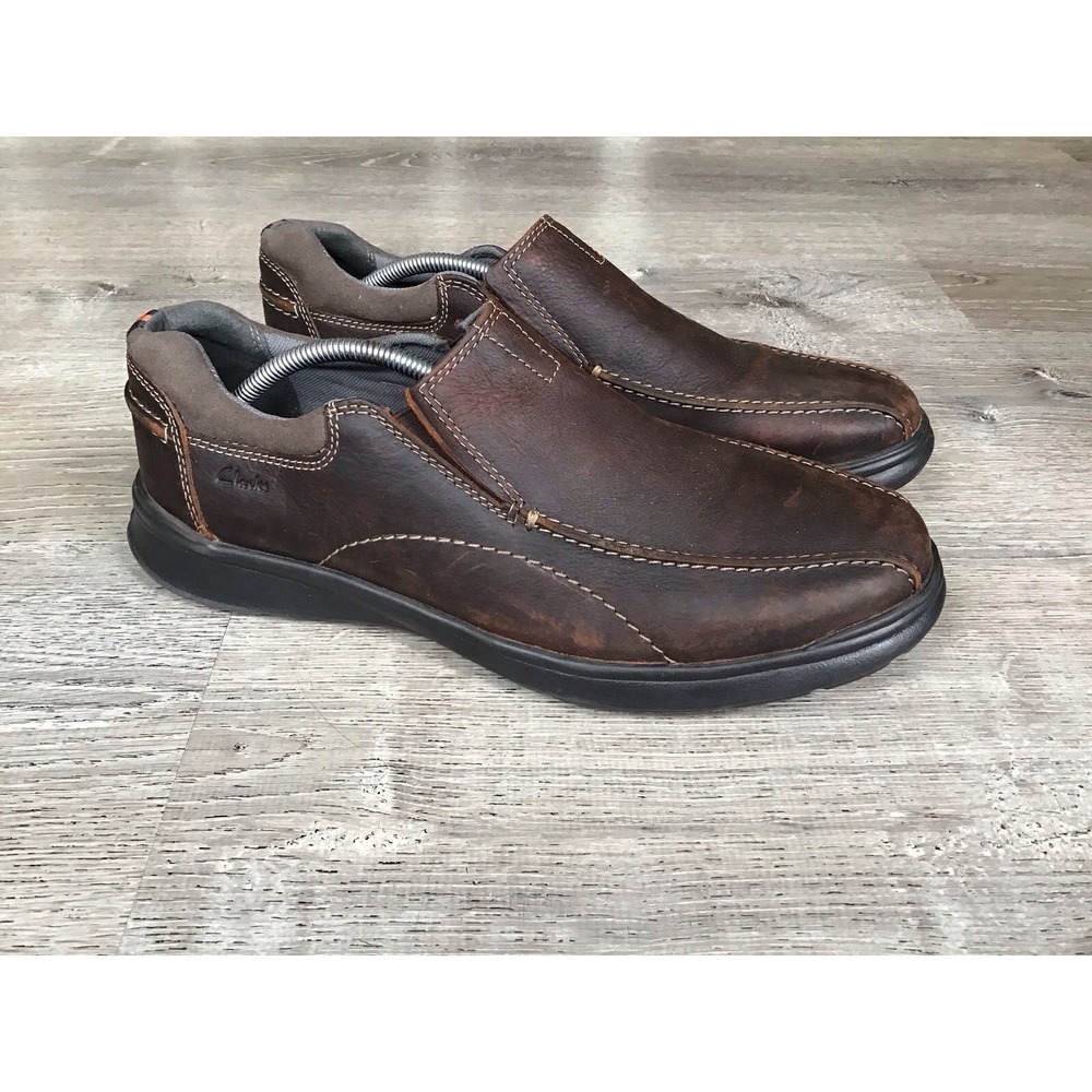 Clark's Kempton collection Mens Size 13 M  Brown Leather Slip On Comfort Shoes